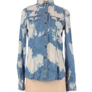 long sleeved denim tie dyed shirt